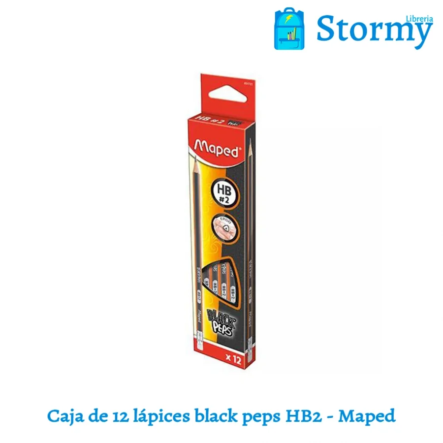 Caja De 12 Lapices Black Peps Hb2 Maped