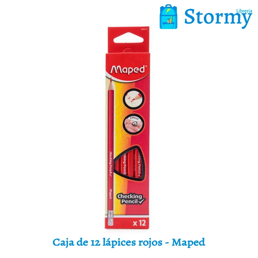 Caja De 12 Lapices Rojos Maped