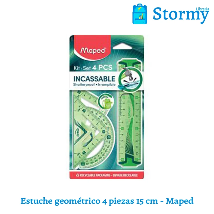 Estuche Geometrico 4 Piezas 15 Cm Maped1