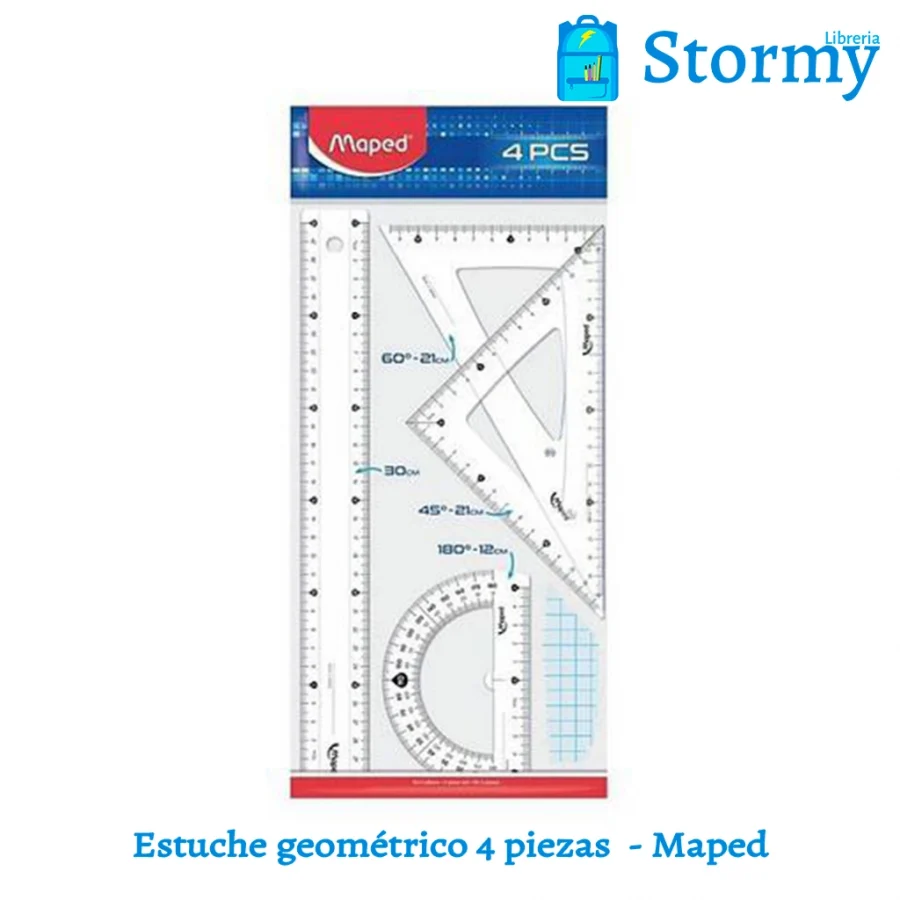 Estuche Geometrico 4 Piezas Maped