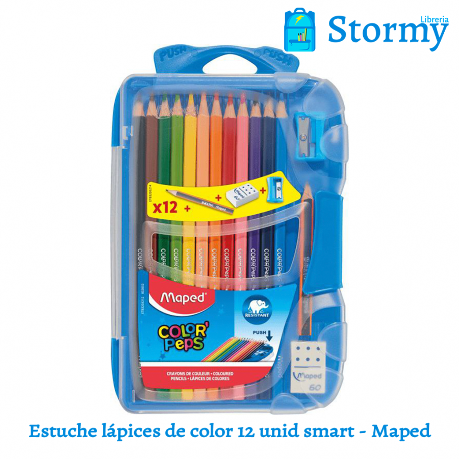 Estuche Lapices De Color 12 Unid Smart Maped