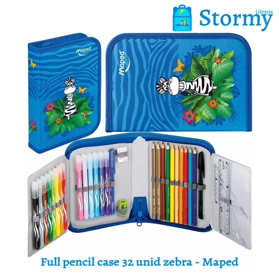 Full Pencil Case 32 Unid Zebra Maped2