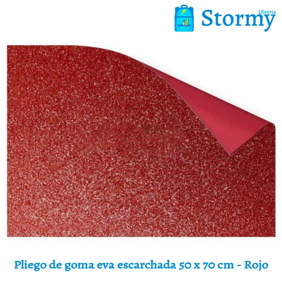 Pliego De Goma Eva Escarchada 50 X70 Cm Rojo