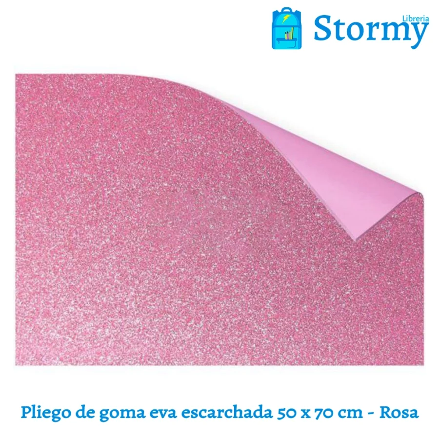 Pliego De Goma Eva Escarchada 50 X70 Cm Rosa