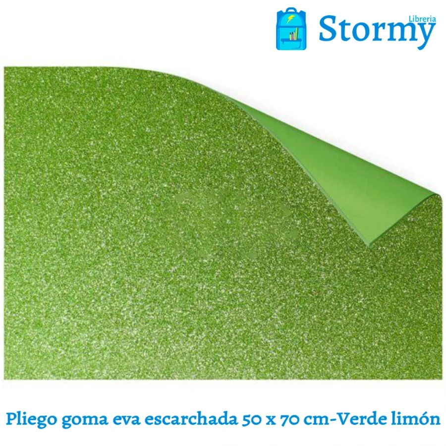 Pliego De Goma Eva Escarchada 50 X70 Cm Verde Limon