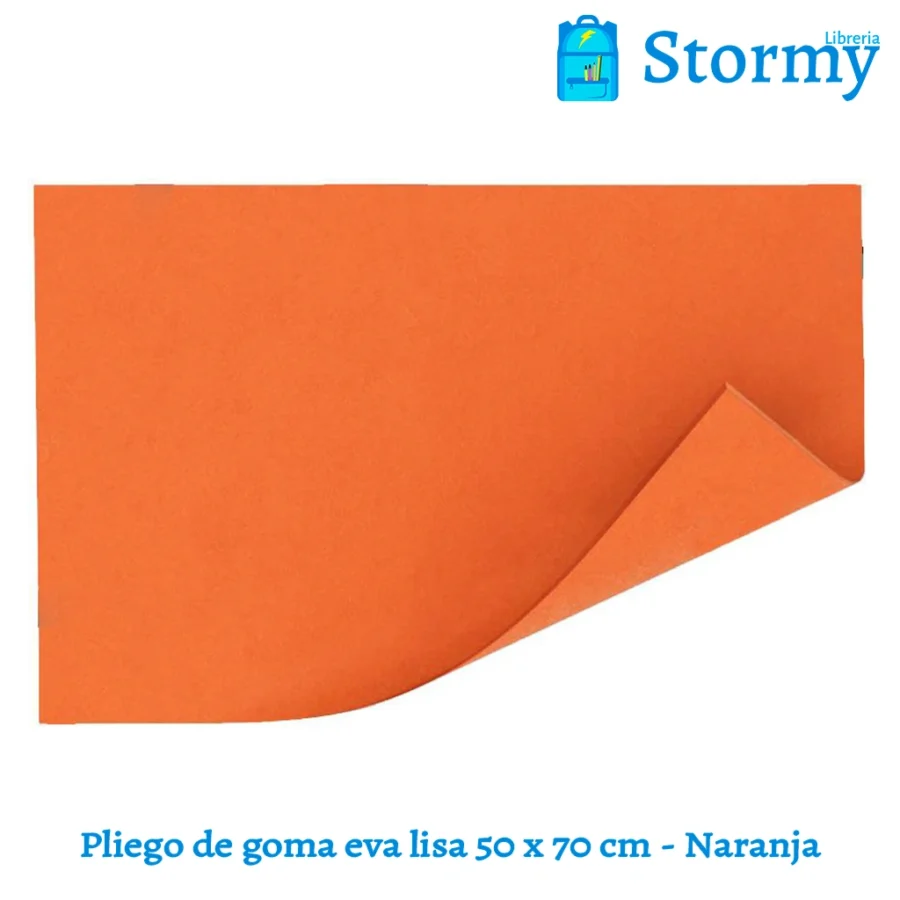 Pliego De Goma Lisa 50 X 70 Cm Naranja