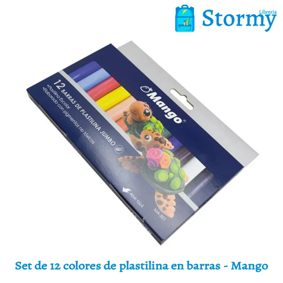 Set De 12 Colores De Plastilina En Barras Mango