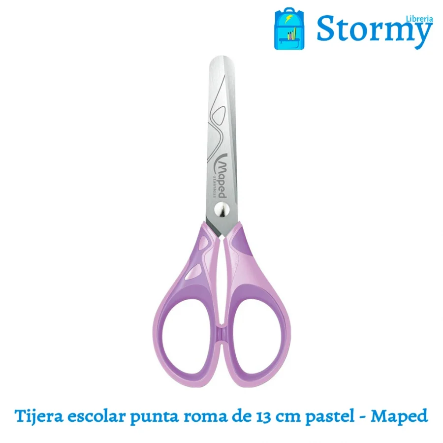 Tijera Escolar Punta Roma De 13 Cm Pastel Maped2