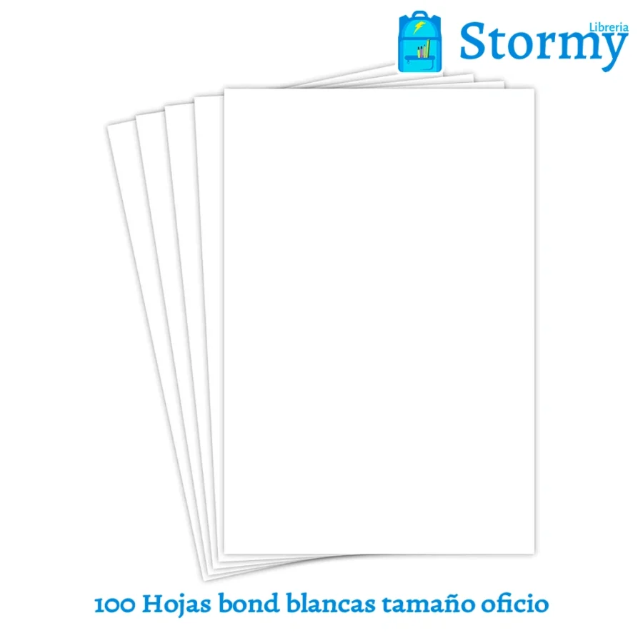 100 Hojas Bond Blancas Tamaño Oficio