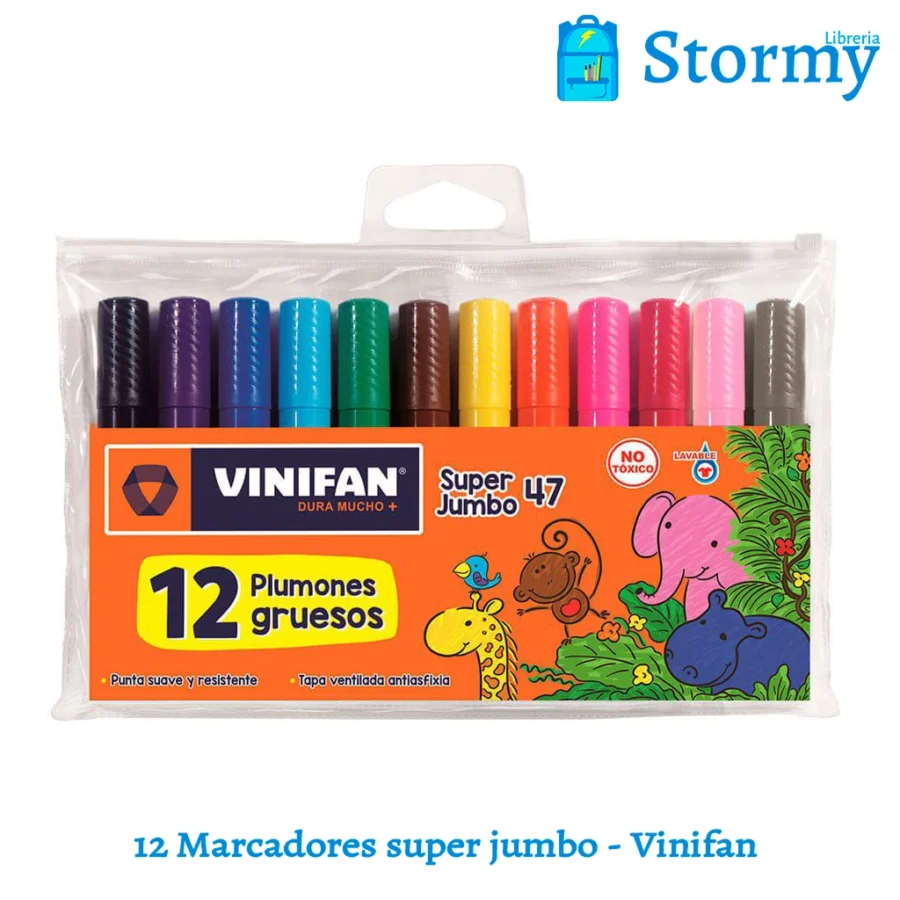 12 Marcadores Super Jumbo Vinifan