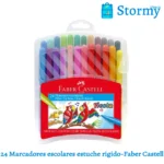 24 Marcadores Escolares Estuche Rigido Faber Castell