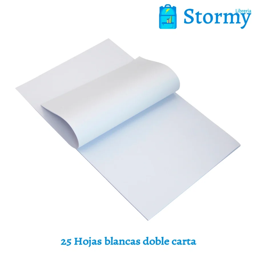 25 Hojas Blancas Doble Carta