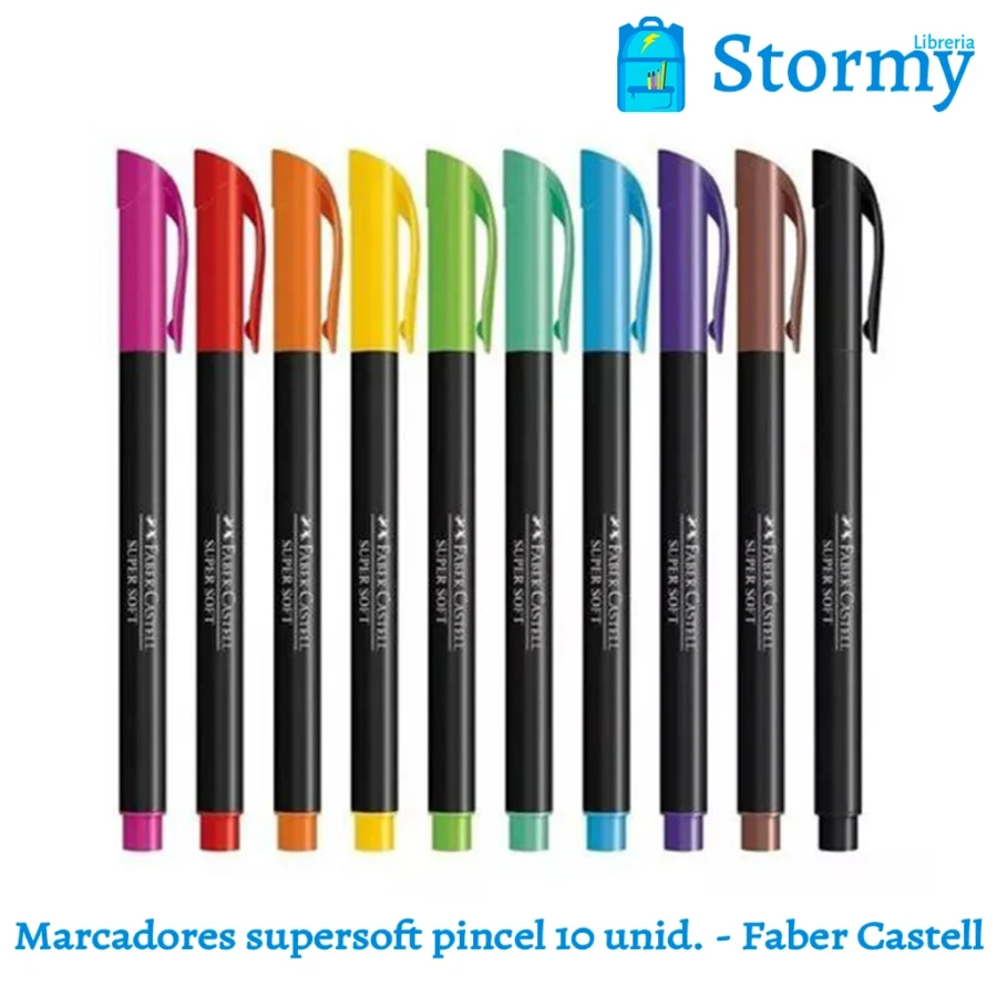 Marcadores Supersoft Pincel 10 Unid Faber Castell 1