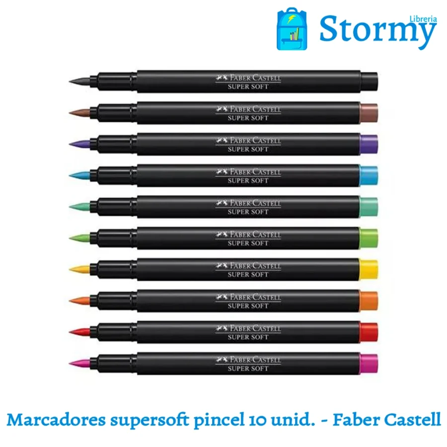 Marcadores Supersoft Pincel 10 Unid Faber Castell 2