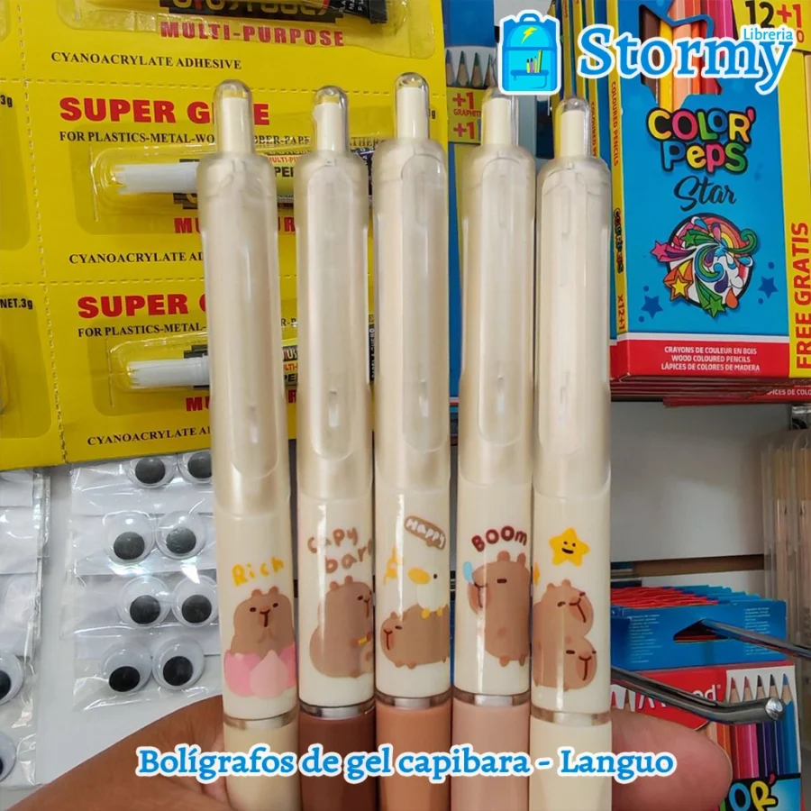 Boligrafos de gel capibara languo2
