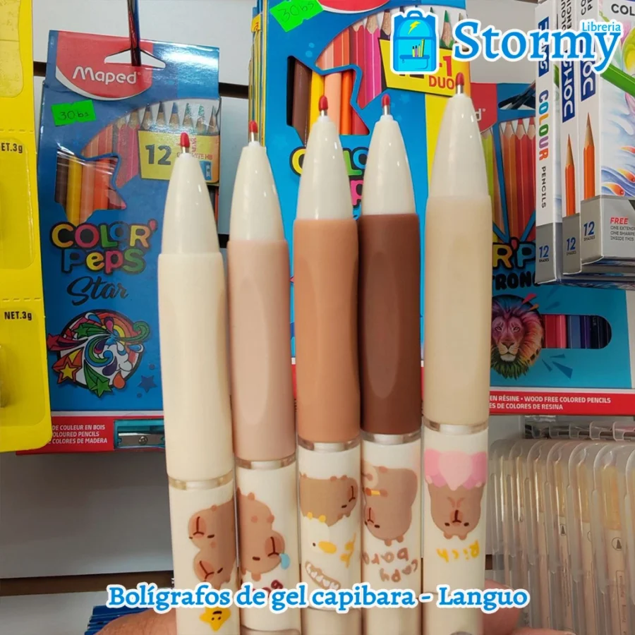 Boligrafos de gel capibara languo3