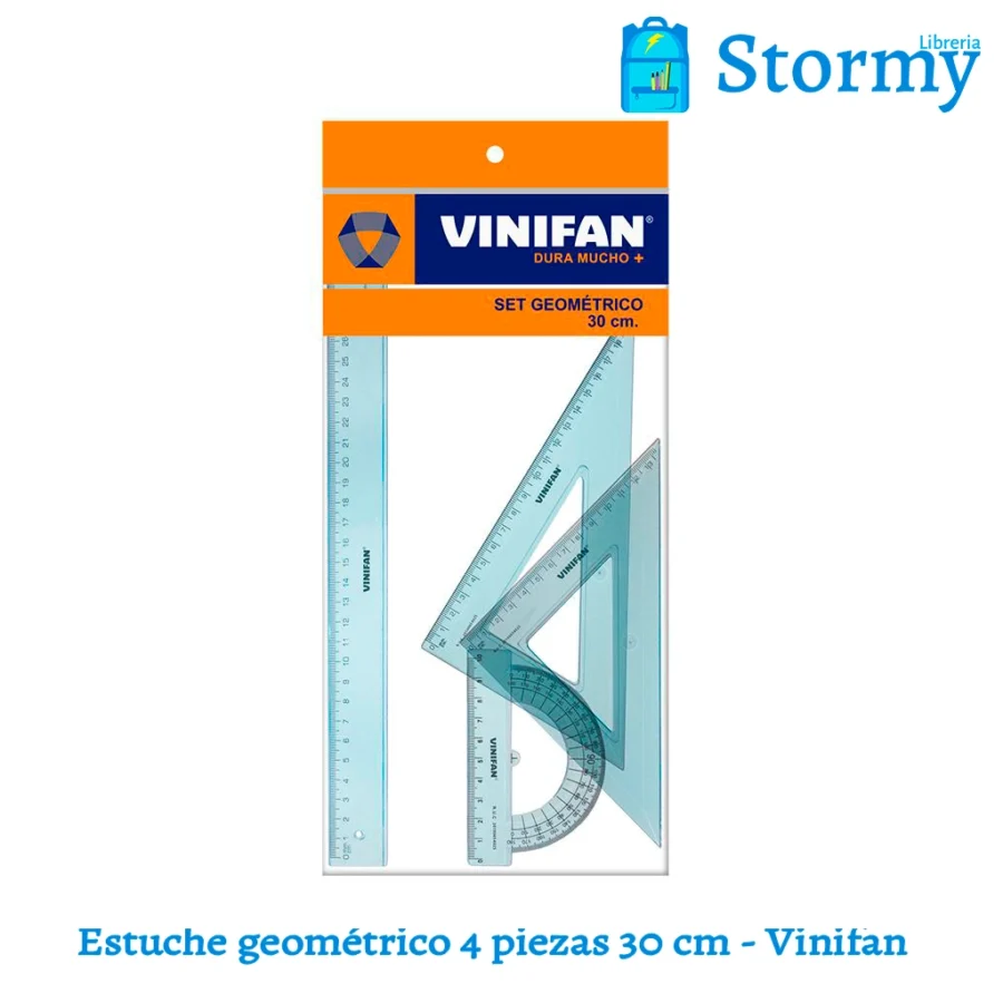 Estuche geometrico 4 piezas 30 cm vinifan