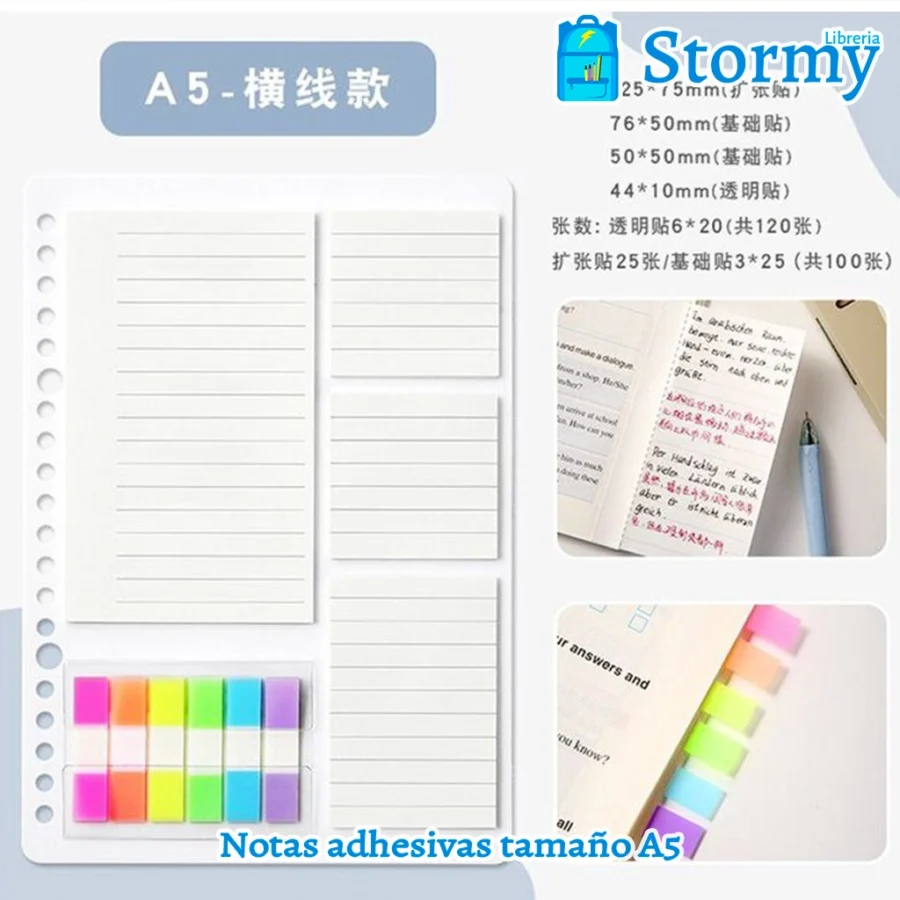 Notas adhesivas tamaño a55