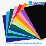 25 hojas cartulina multicolor tamaño oficio