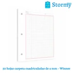 50 hojas carpeta cuadriculadas de 4 mm winner