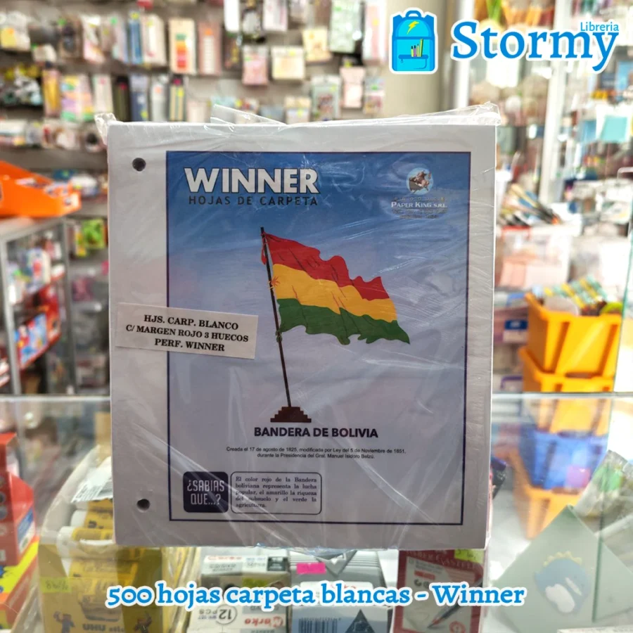 500 hojas carpeta blancas winner