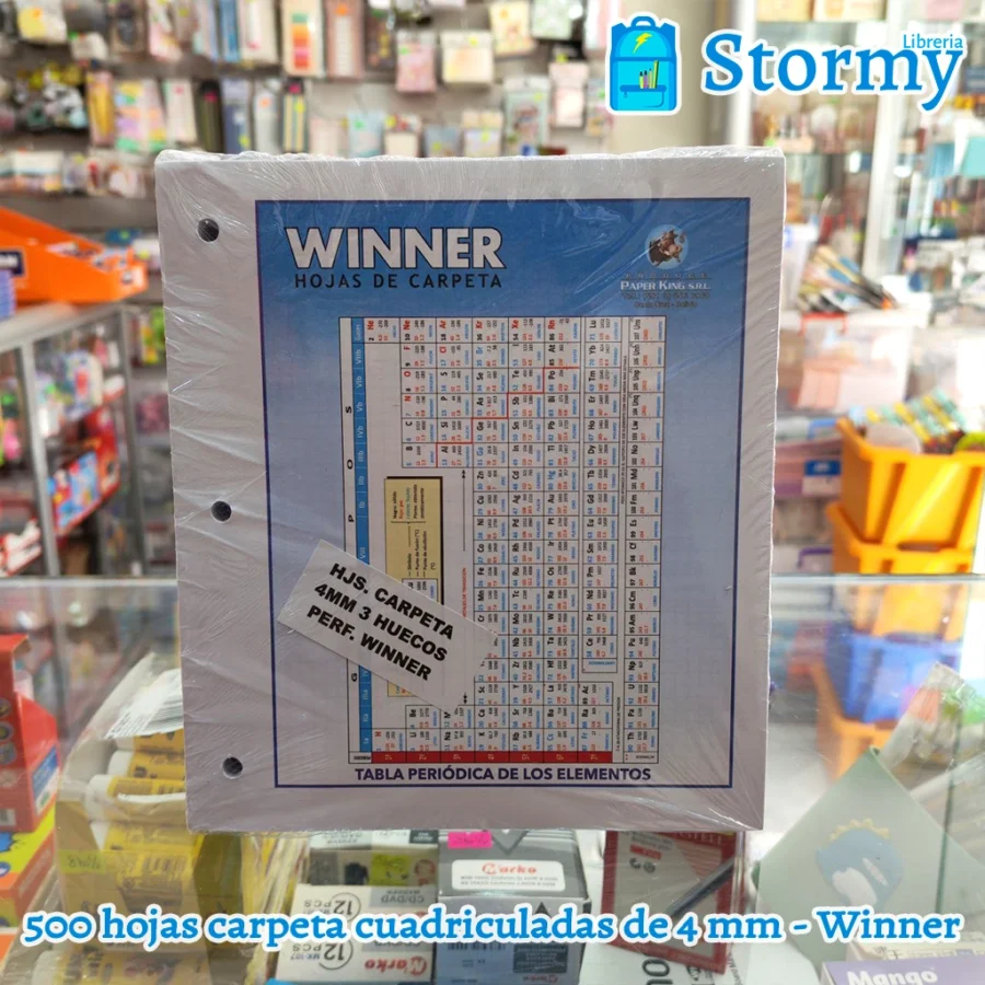 500 hojas carpeta cuadriculadas de 4 mm winner