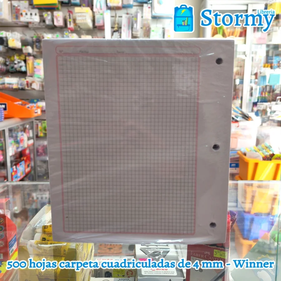 500 hojas carpeta cuadriculadas de 4 mm winner1