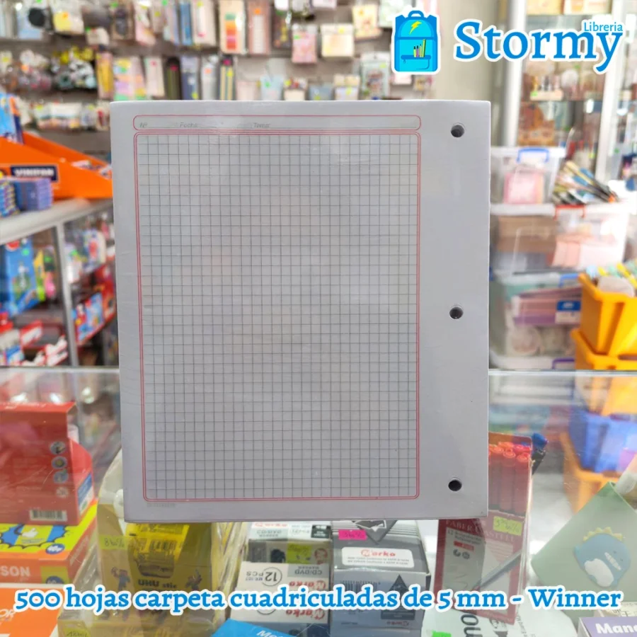 500 hojas carpeta cuadriculadas winner de 5 mm1