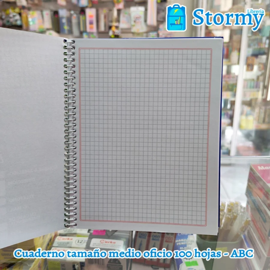 Cuaderno tamaño medio oficio 100 hojas abc2