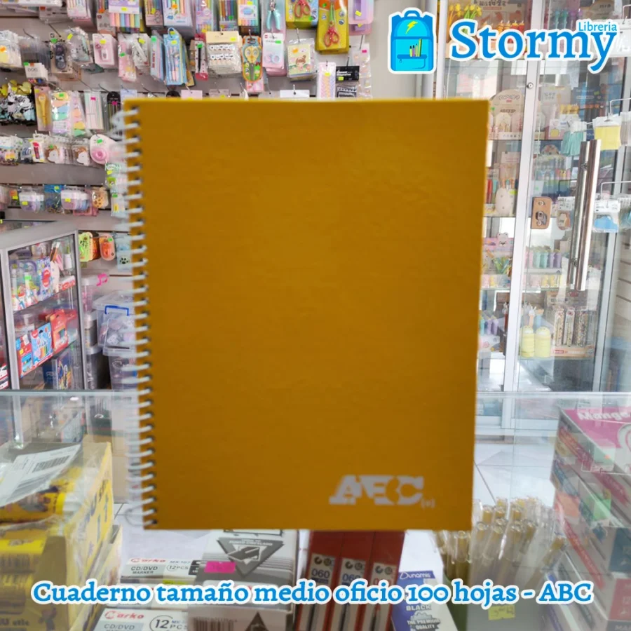 Cuaderno tamaño medio oficio 100 hojas abc3
