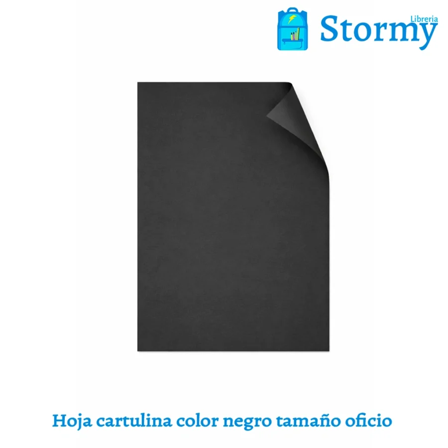 Hoja cartulina color negro tamaño oficio