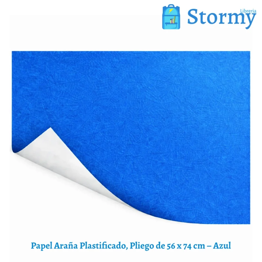 Papel araña plastificado color azul 56x74 cm