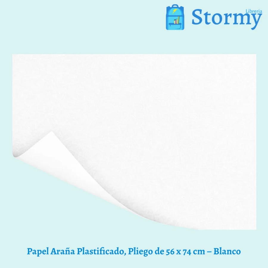 Papel araña plastificado color blanco 56x74 cm