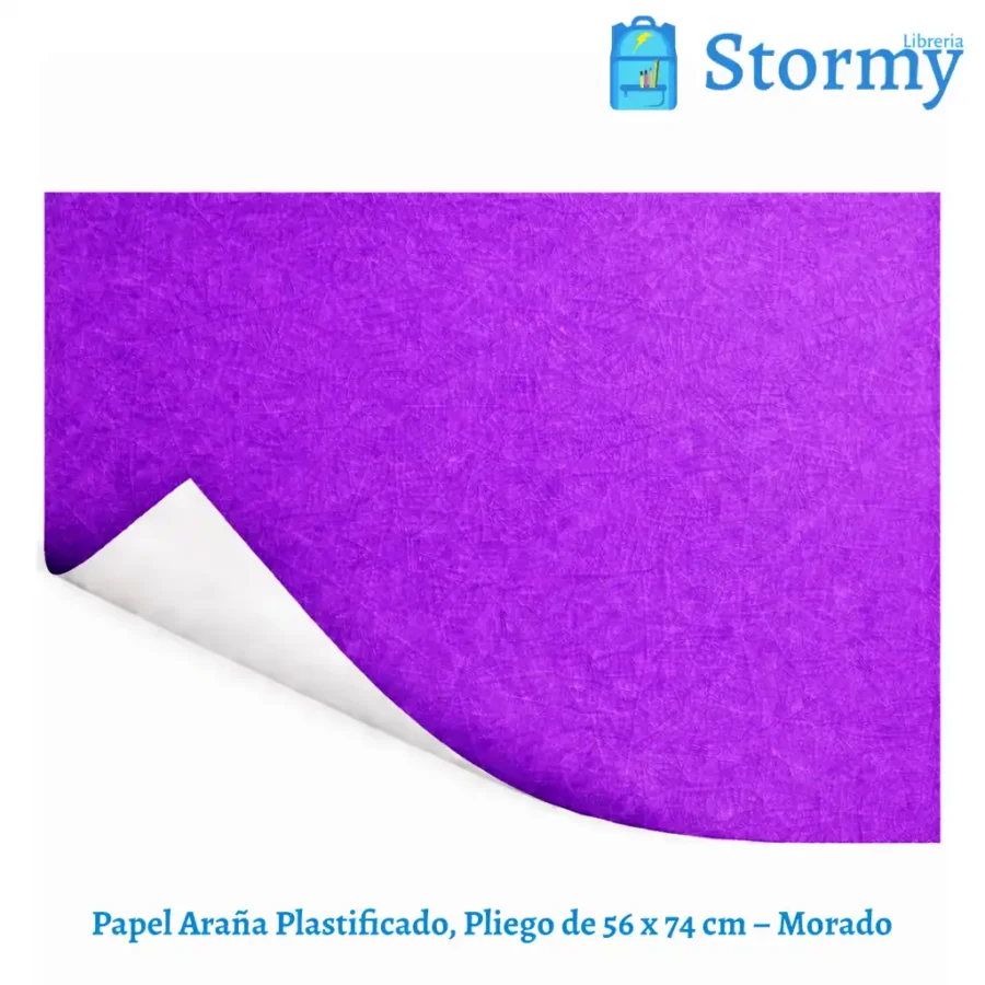 Papel araña plastificado color morado 56x74 cm