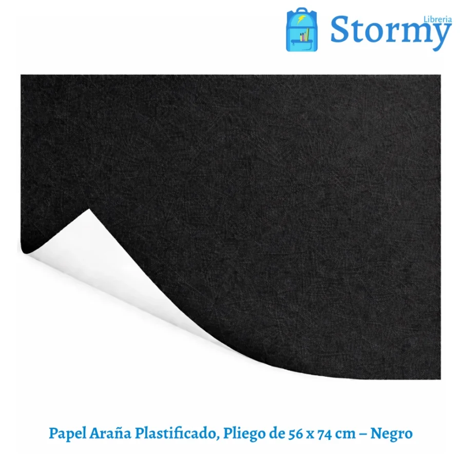 Papel araña plastificado color negro 56x74 cm