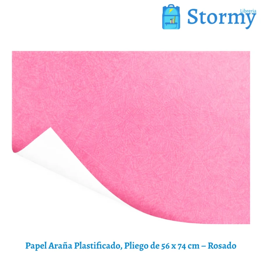 Papel araña plastificado color rosado 56x74 cm