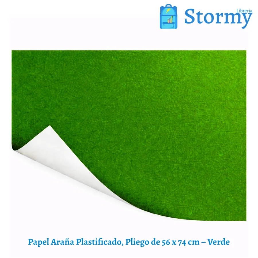 Papel araña plastificado color verde 56x74 cm