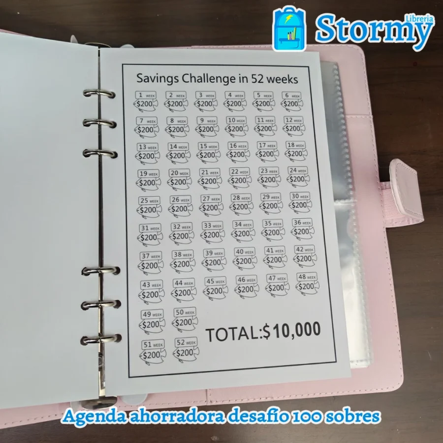 Agenda ahorrdora desafio 100 sobres3