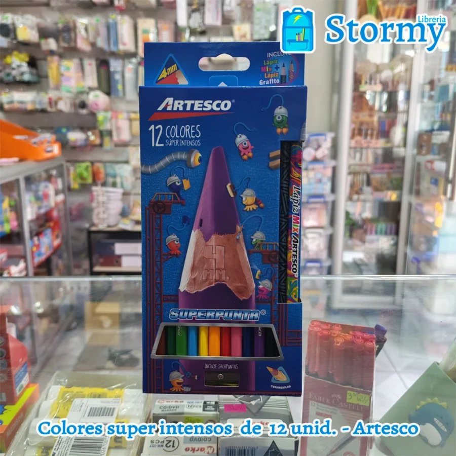 Colores super intensos de 12 unidades artesco