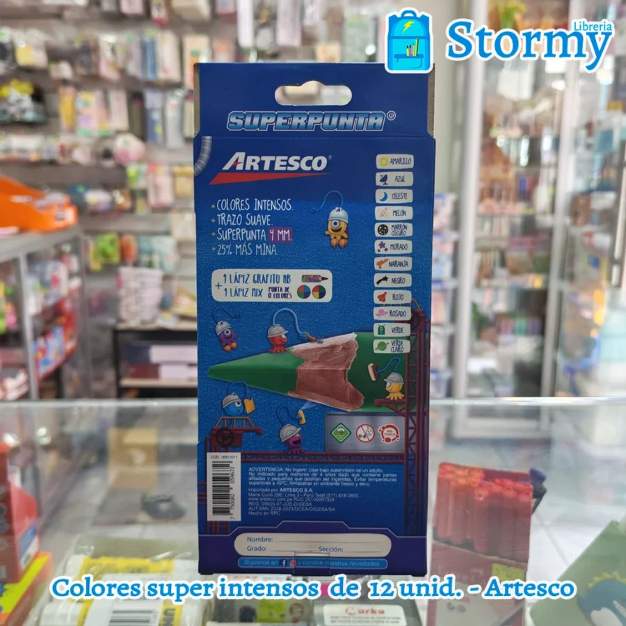Colores super intensos de 12 unidades artesco1