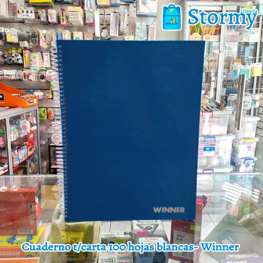 Cuaderno tamaño carta 100 hojas blancas winner3