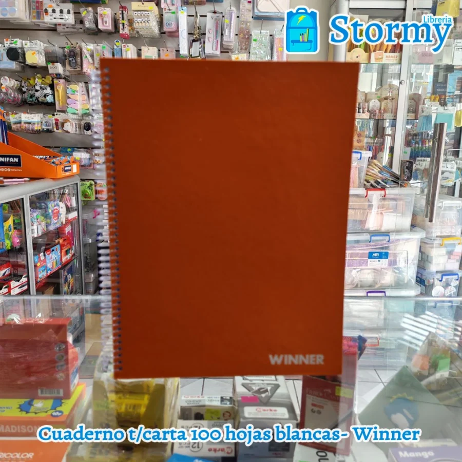 Cuaderno tamaño carta 100 hojas blancas winner4