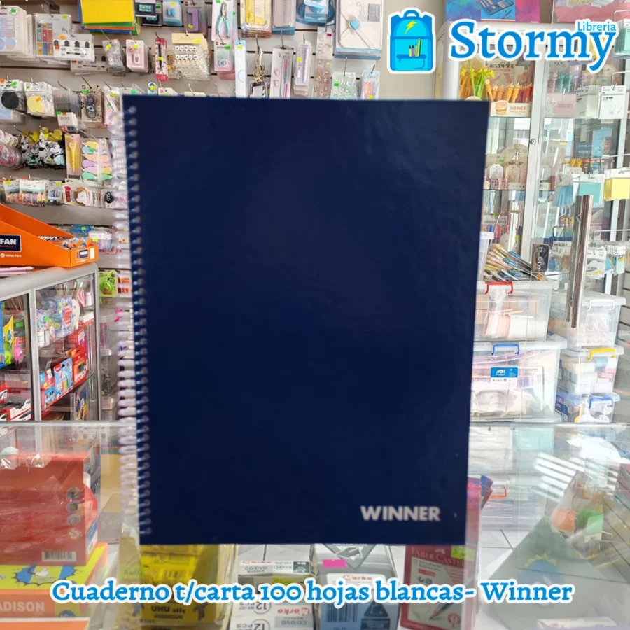 Cuaderno tamaño carta 100 hojas blancas winner5