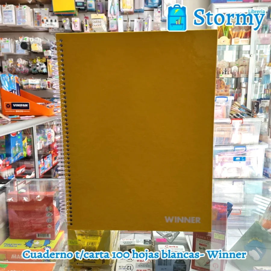 Cuaderno tamaño carta 100 hojas blancas winner6