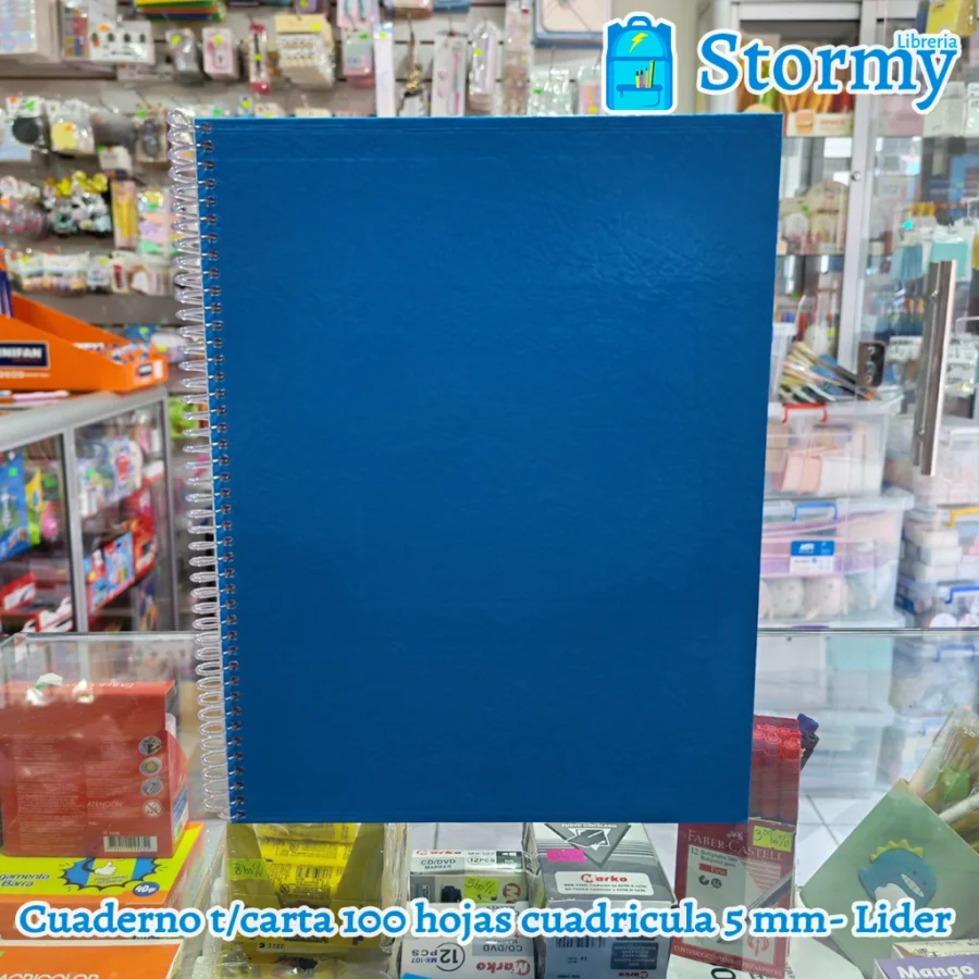 Cuaderno tamaño carta 100 hojas cuadriculadas de 5 mm lider7