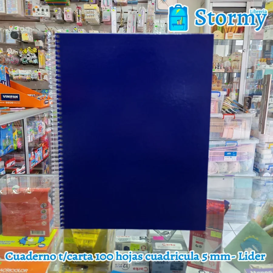 Cuaderno tamaño carta 100 hojas cuadriculadas de 5 mm lider8