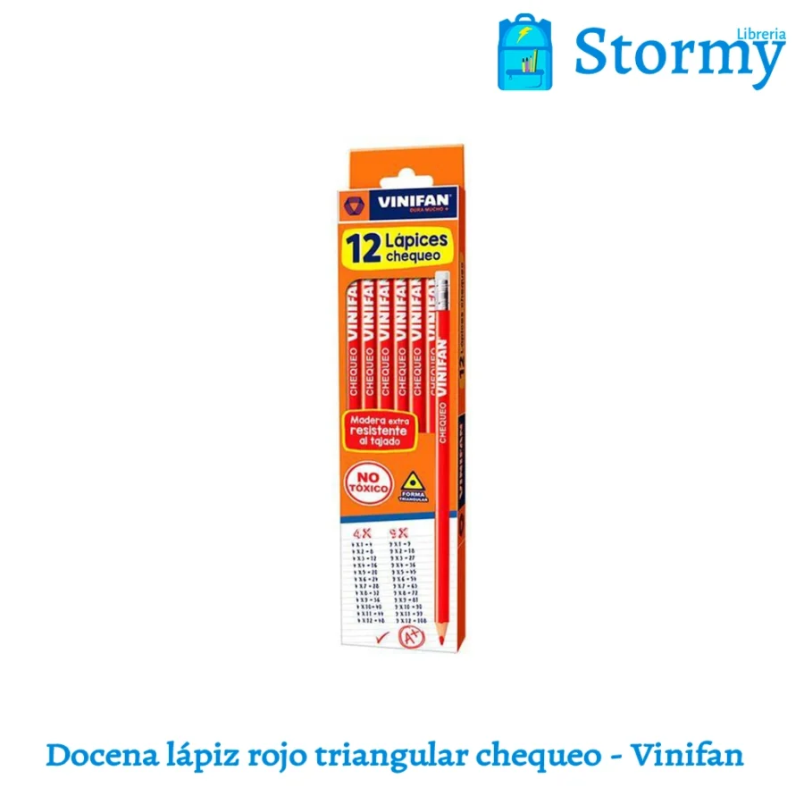 Docena lápiz rojo triangular chequeo vinifan