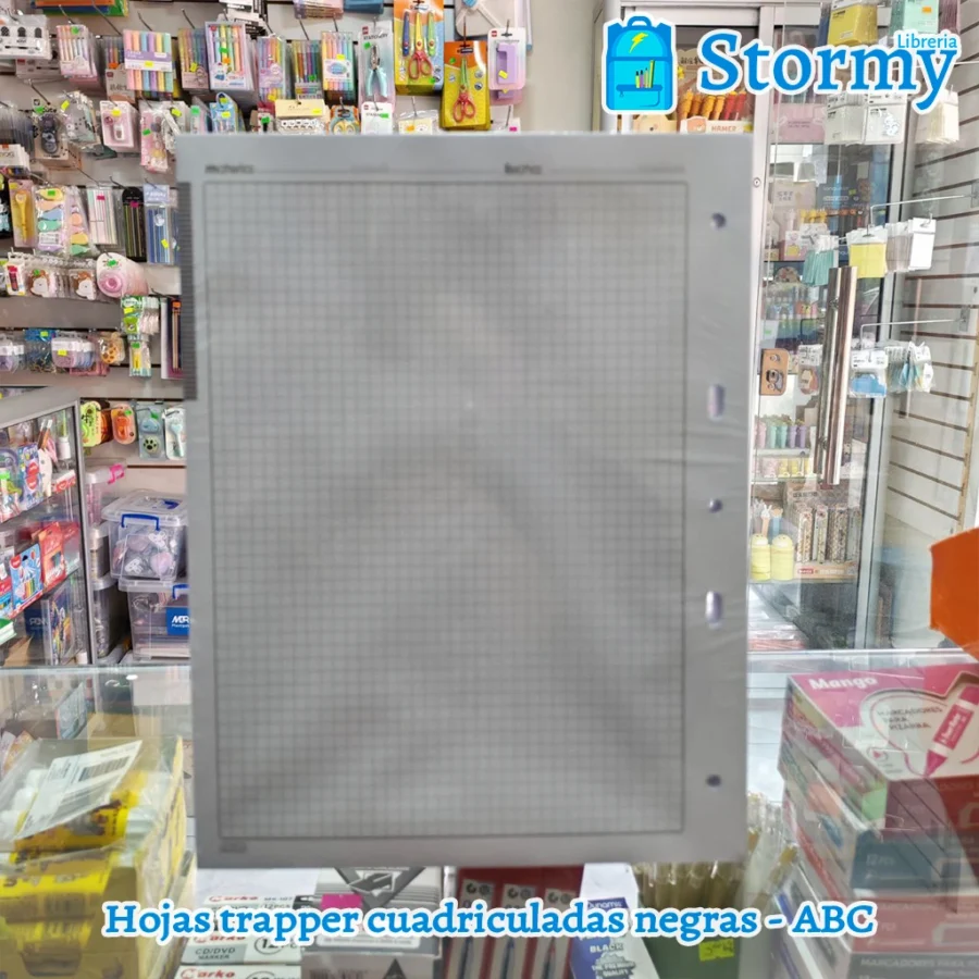 Hojas trapper cuadriculadas negras abc1