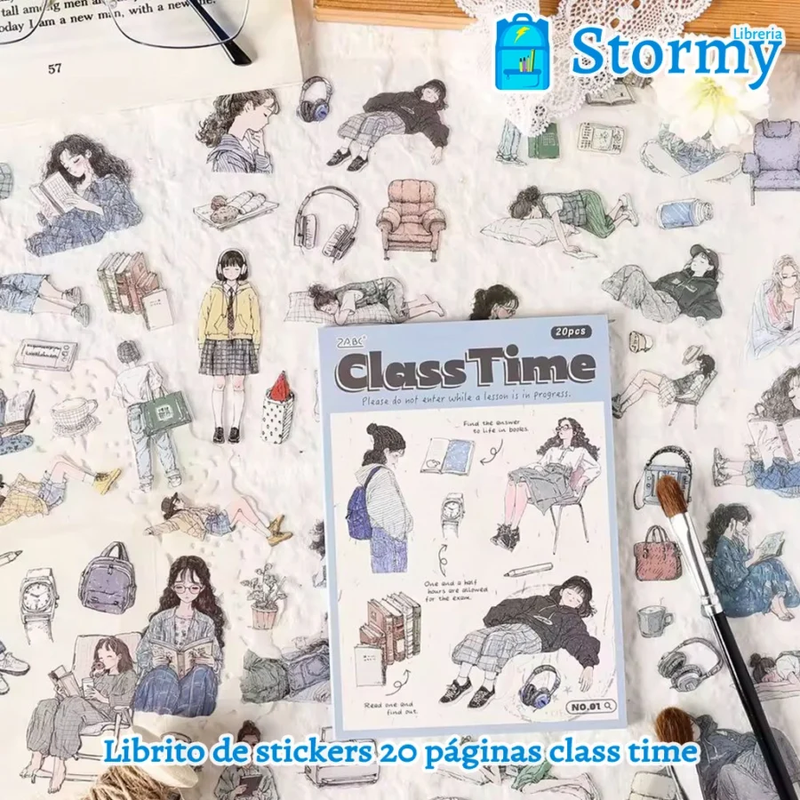 Librito de stickers 20 paginas class time4