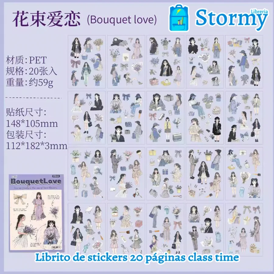 Librito de stickers 20 paginas class time6